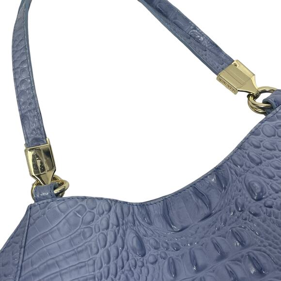 Brahmin Marianna Melbourne Leather Tote Bag Periwinkle Blue Croc Embossed - Picture 11 of 12